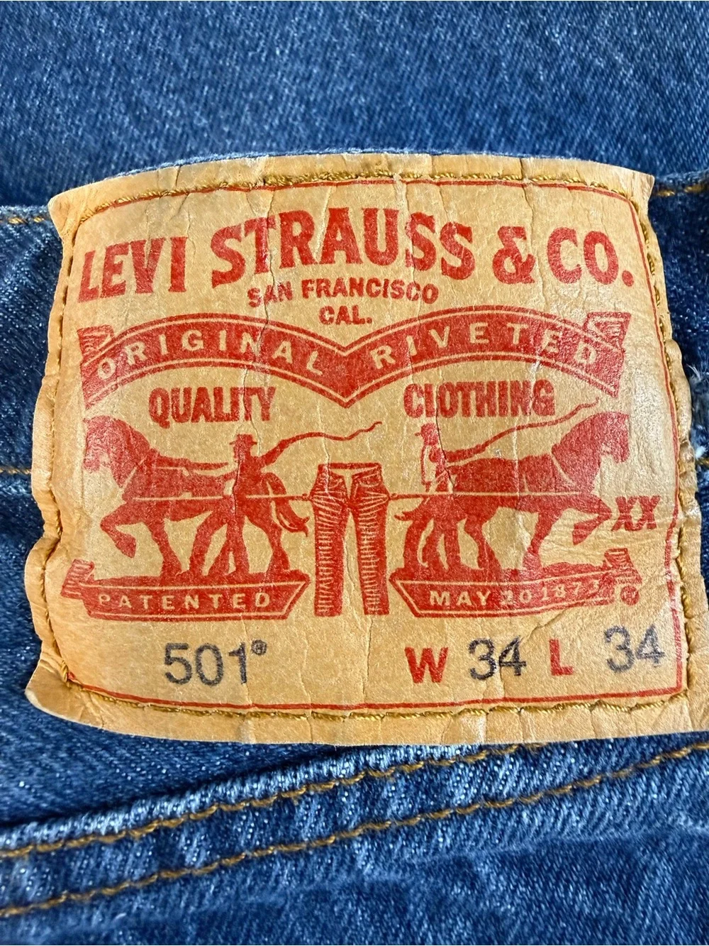 Levi’s 501 Button Fly Straight Leg Jeans Men’s 34x34